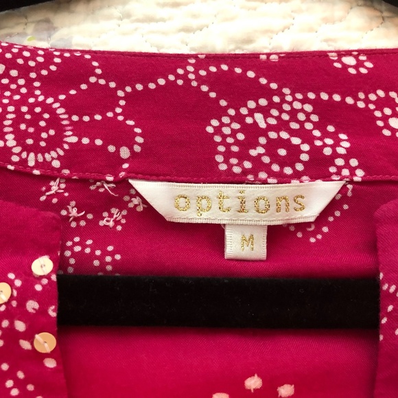 Rayon Decorated top Raspberry Red M - Picture 3 of 8